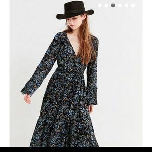 UO Emma Grace Floral Maxi Wrap Dress